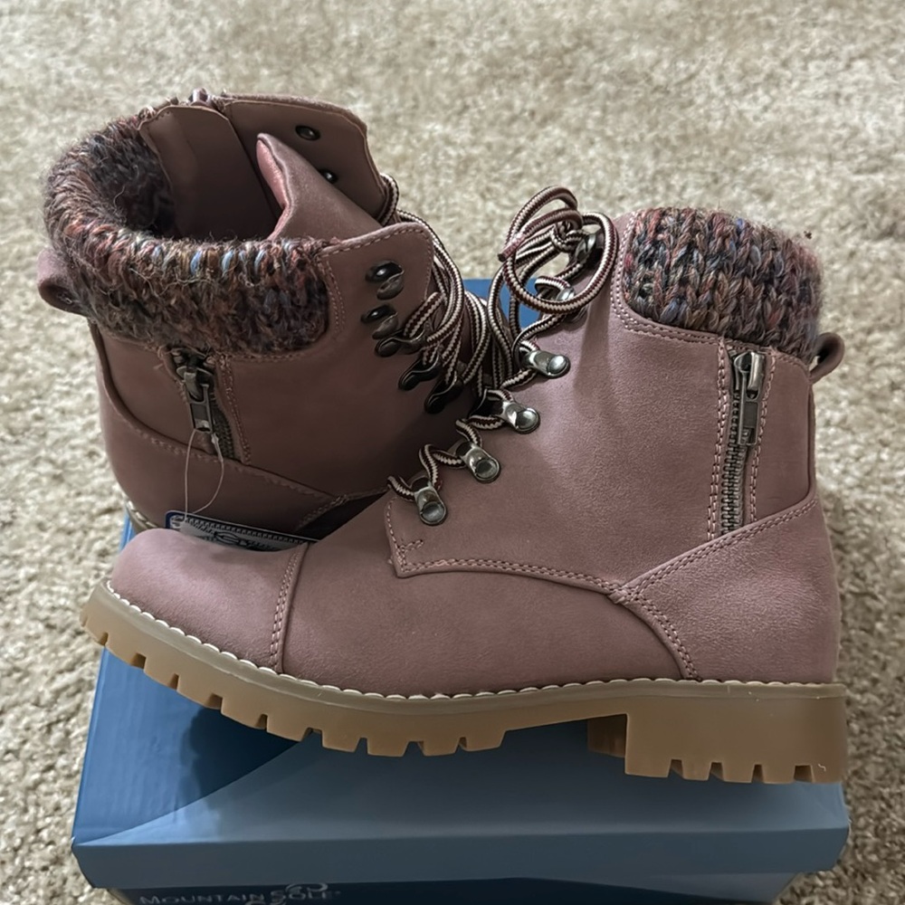 Lavender combat boots